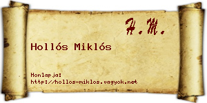 Hollós Miklós névjegykártya