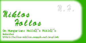 miklos hollos business card